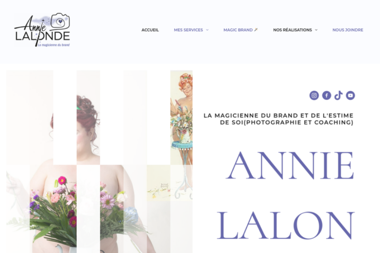 Site Web Annie Lalonde — version ordinateur