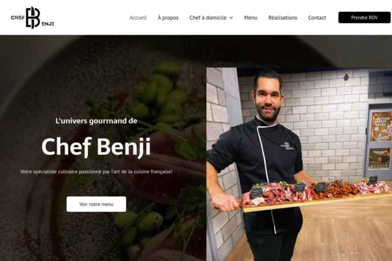 Site Web Chef Benji — version ordinateur