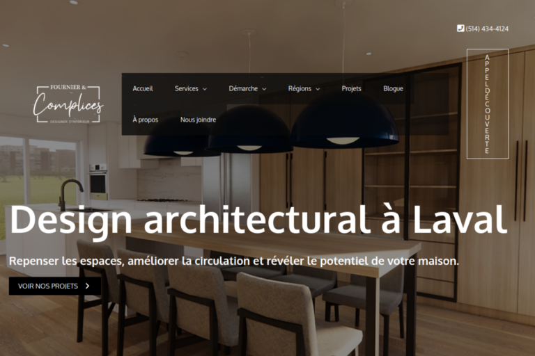 Site Web Fournier & Complices — version ordinateur