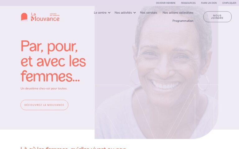 Site Web La Mouvance — version ordinateur