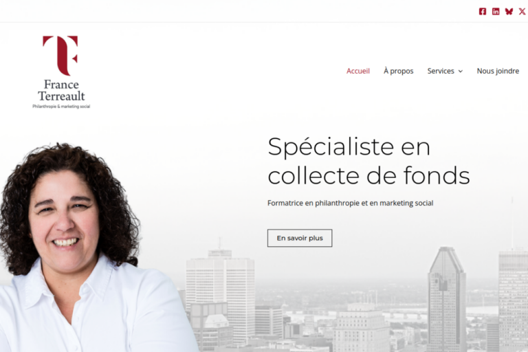Site Web Levée de fonds — version ordinateur