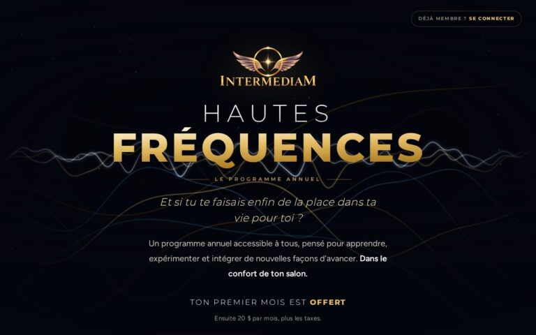 Site Web Intermediam Guidance — version ordinateur