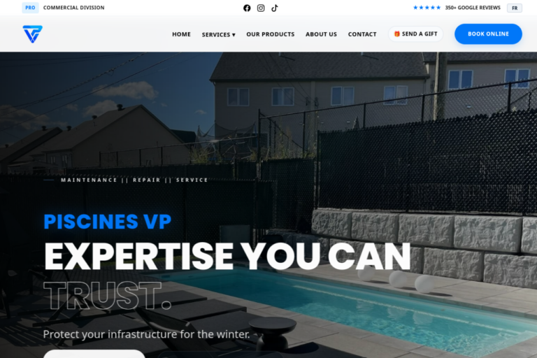 Site Web Piscines VP — version ordinateur