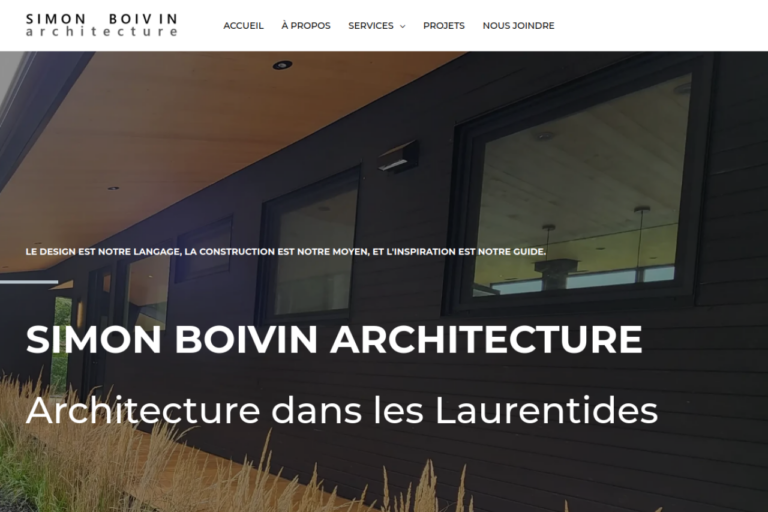 Site Web Simon Boivin Architecture — version ordinateur