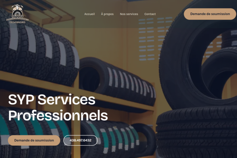 Site Web SYP Services Pro — version ordinateur